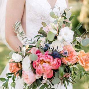 BB1640-Coral Peony Bridal Bouquet