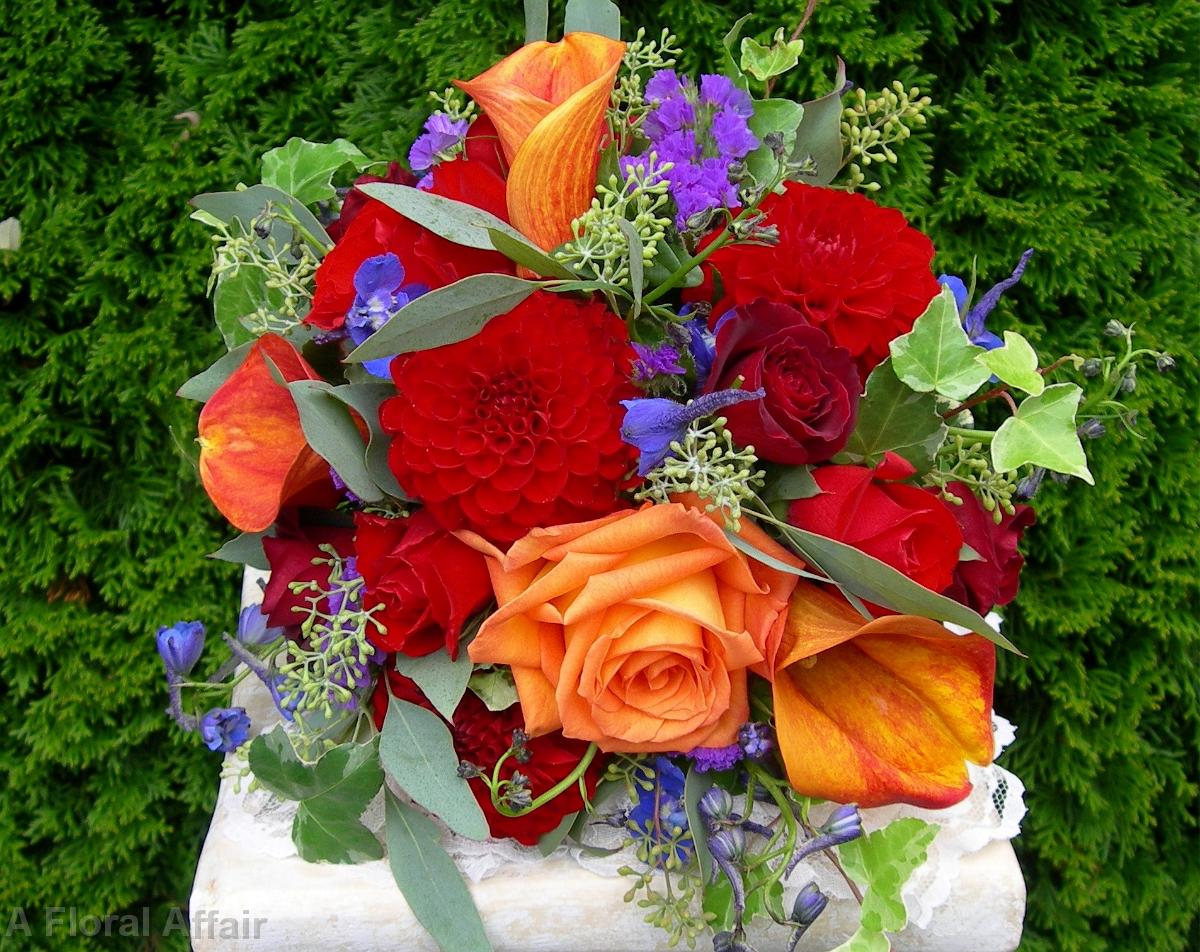 BB0021-Late Summer Mixed Color Bridesmaid Bouquet