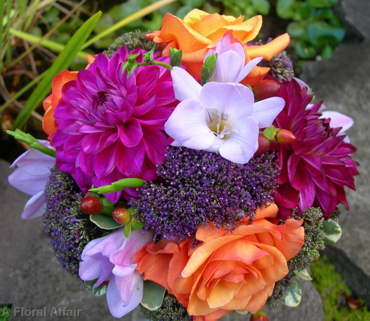 BB0174-Melva Rose and Grape Dahlia Bridal Bouquet