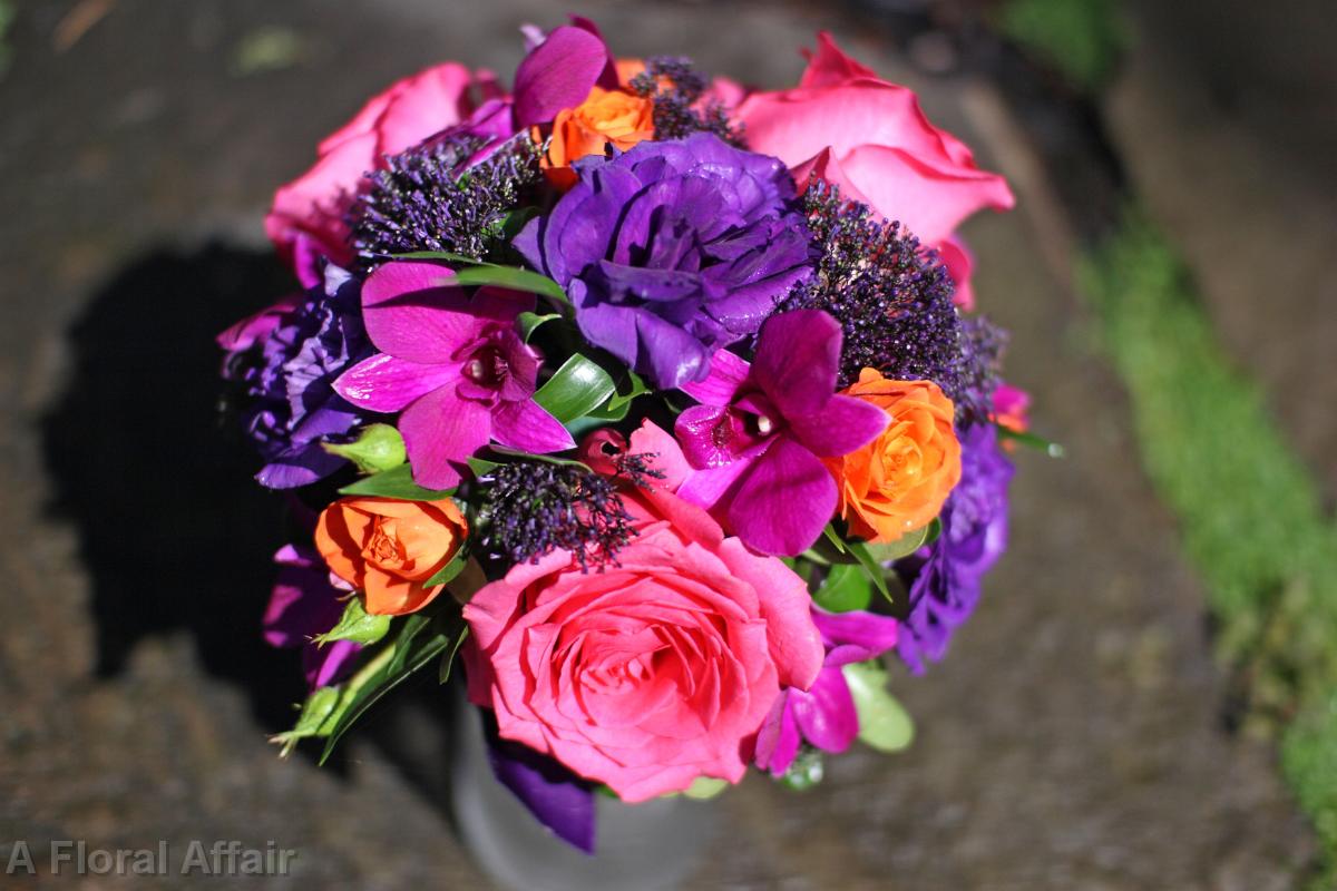 BB0369-Pink, Orange, and Purple Bridal Bouquet