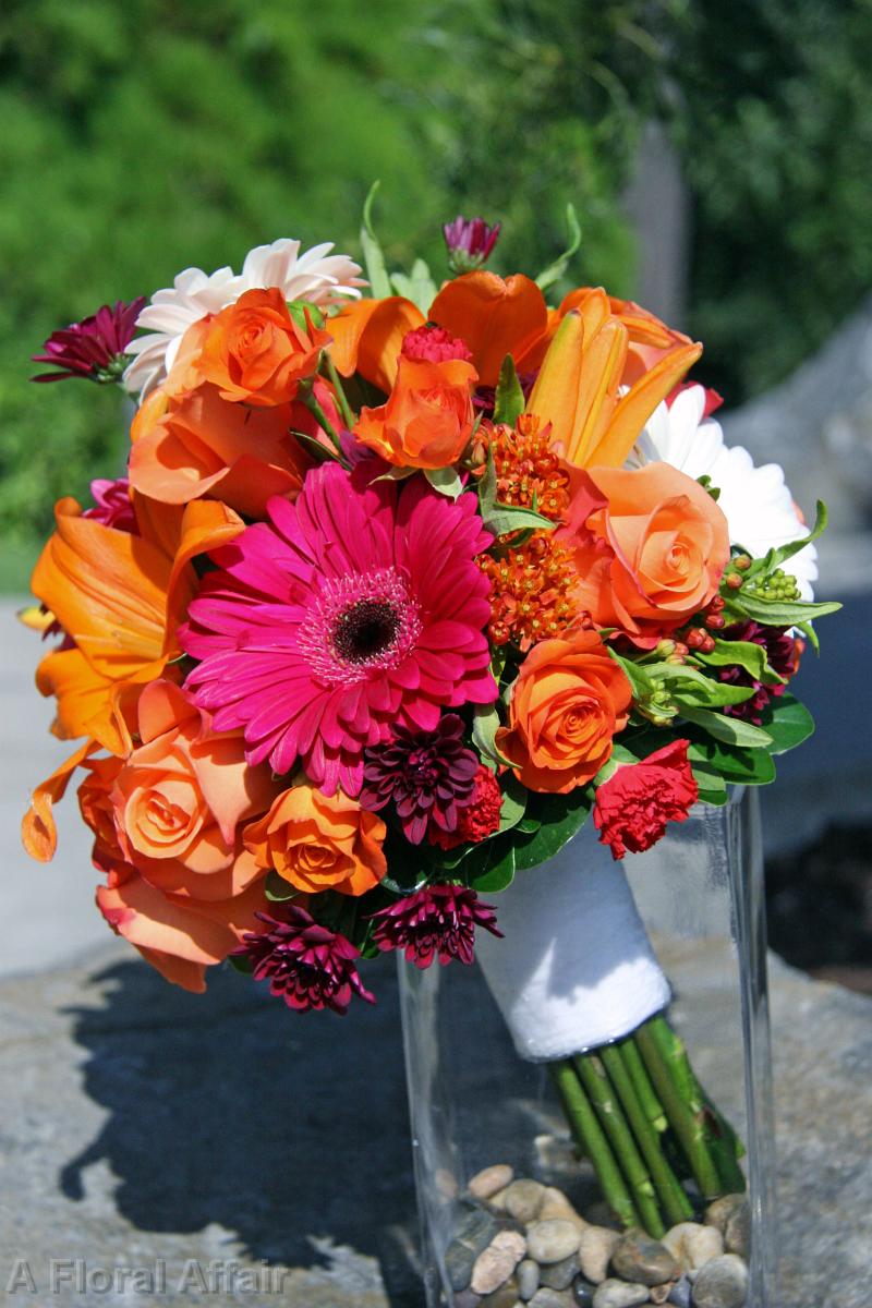 BB0675-Bright Orange Bride's Bouquet