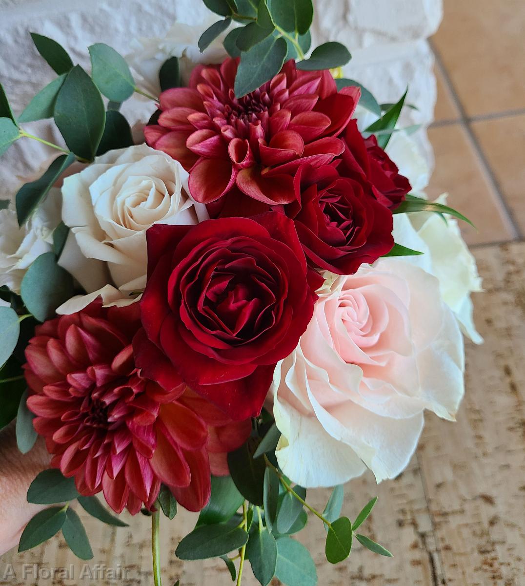 BB1558-Cinnamon Rose, Blush and White Brides Bouquet