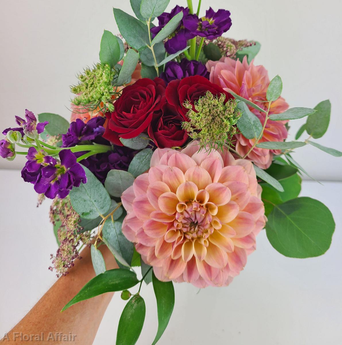 BB1565-Jewel Tone Bridesmaids Bouquet