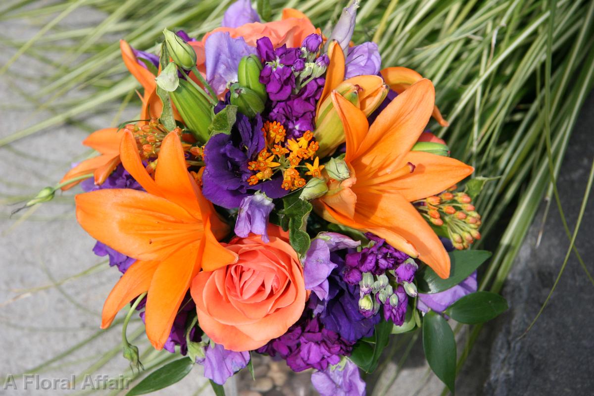 BB8128-Purple and Orange Bouquet