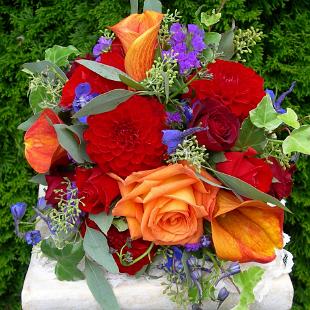 BB0021-Late Summer Mixed Color Bridesmaid Bouquet