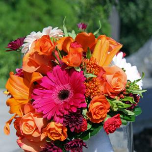 BB0675-Bright Orange Bride's Bouquet