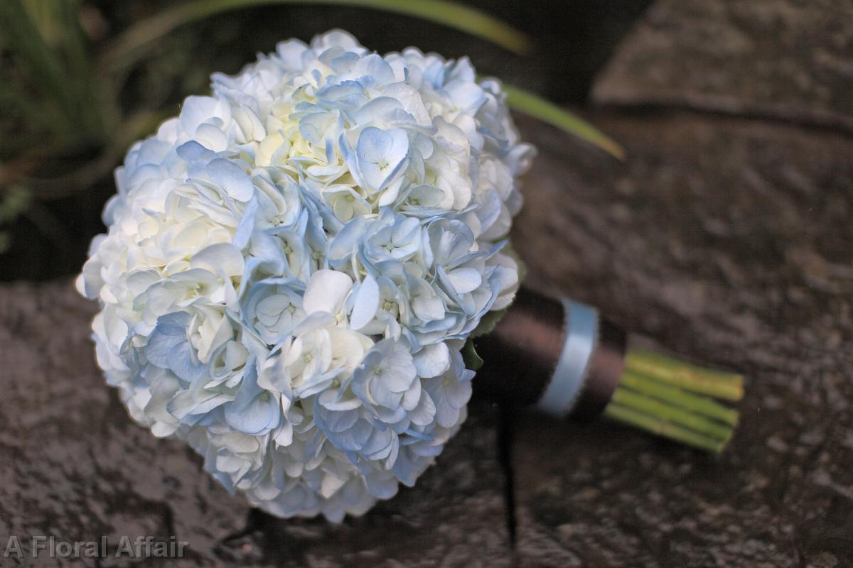 BB0376-Blue and Brown Hydrangea Bouquet