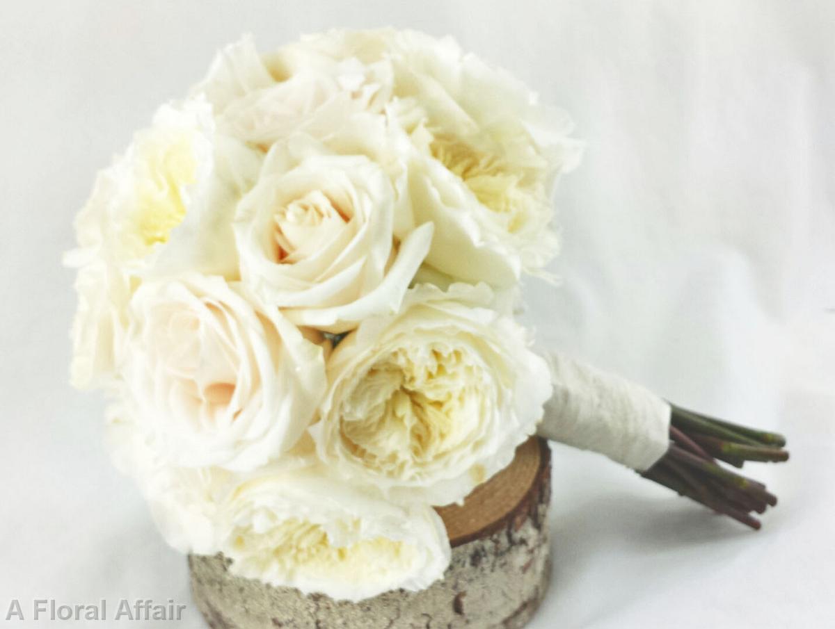 BB0945-Ivory Garden Rose Wedding Bouquet