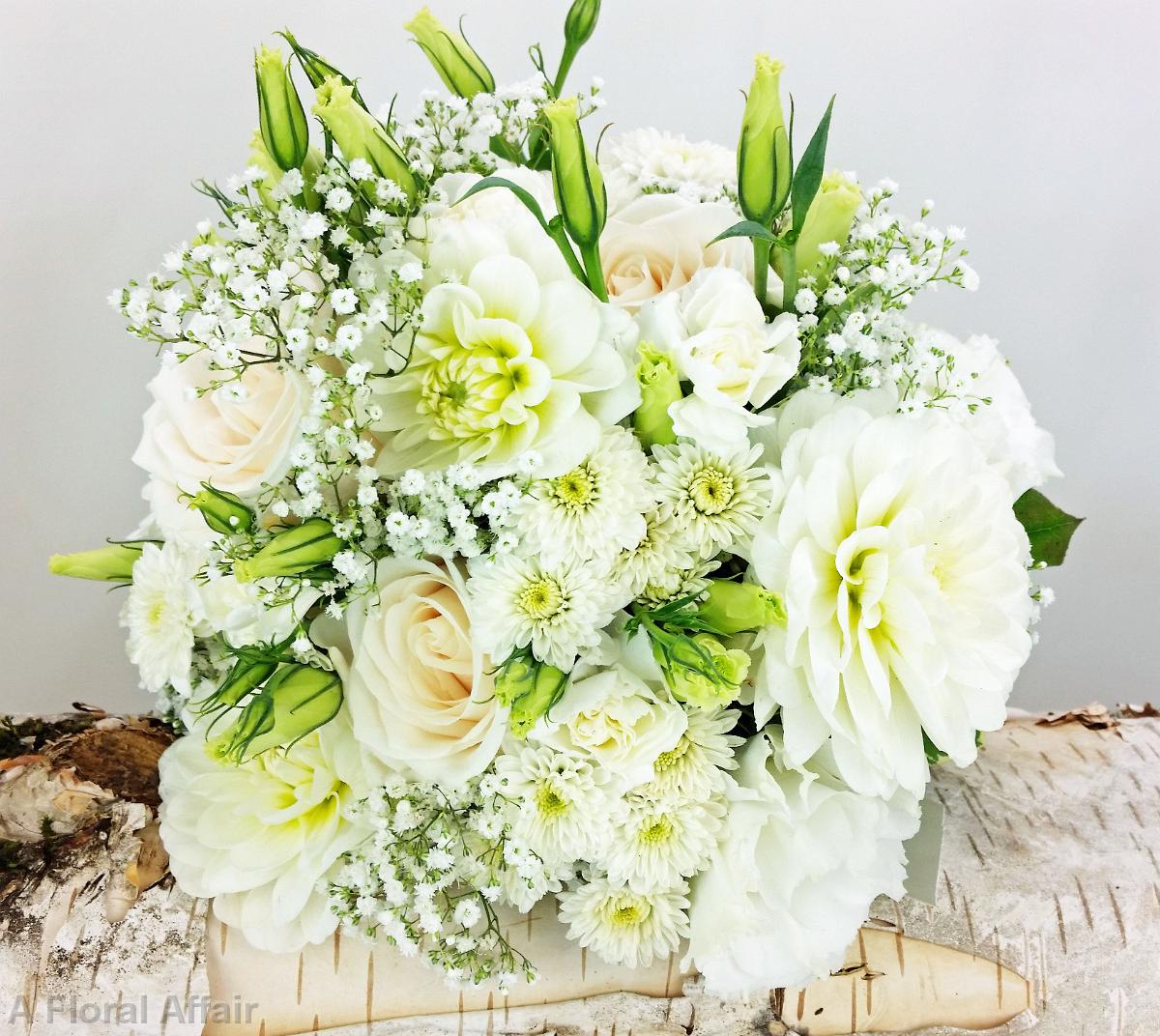 BB1140B-White Summer Wedding Bouquet