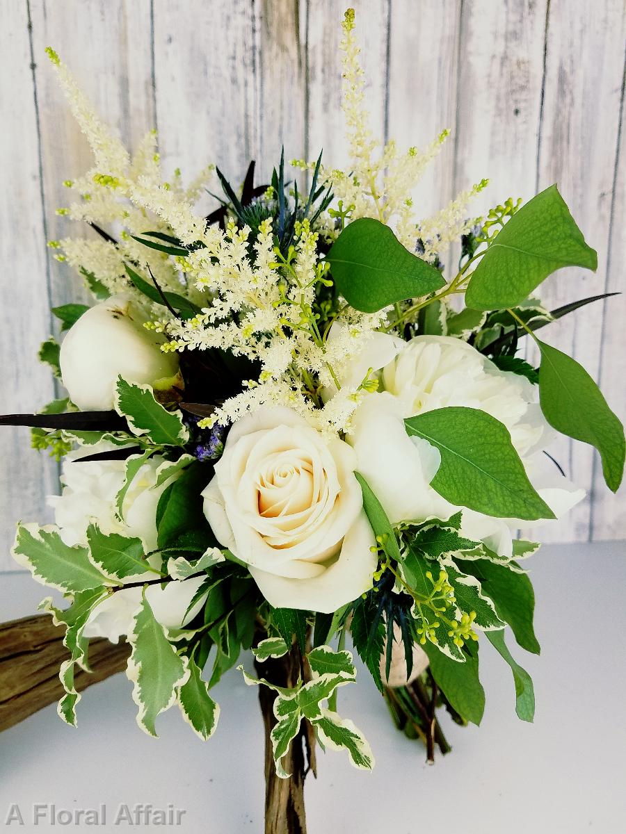 BB1366-White Rustuc Bridesmaids Bouquet
