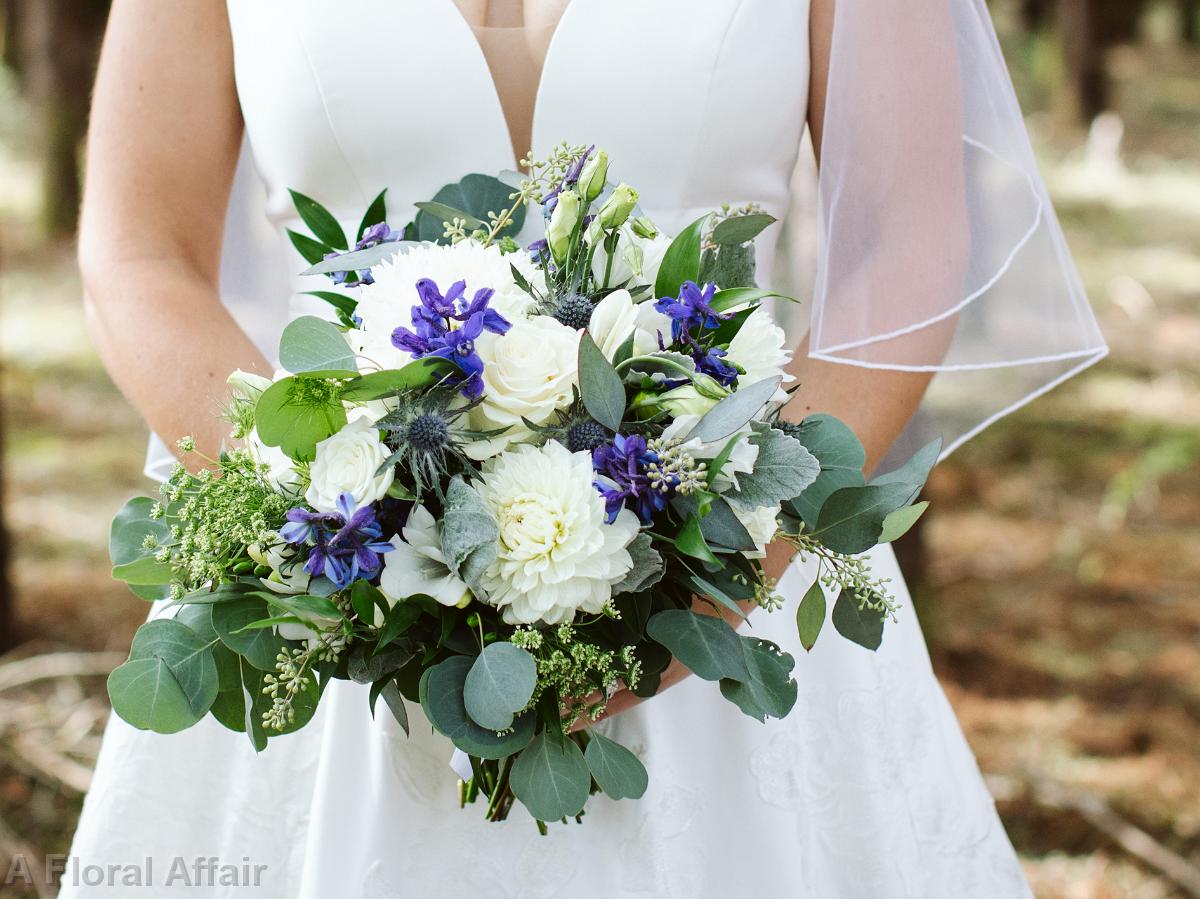 BB1503-Summer White and Blue Wedding bouquet