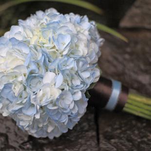 BB0376-Blue and Brown Hydrangea Bouquet