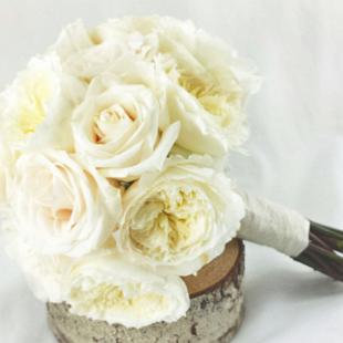 BB0945-Ivory Garden Rose Wedding Bouquet