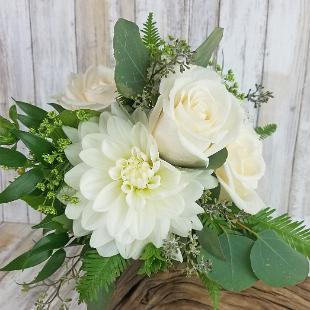 BB1445-Summer White's and Green Bridesmaids Bouquet