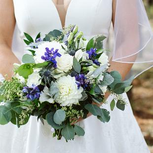 BB1503-Summer White and Blue Wedding bouquet