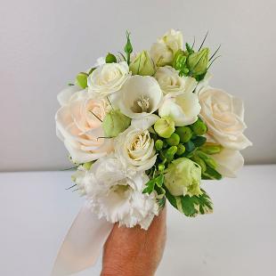 BB1569-Petite White Wedding Bouquet
