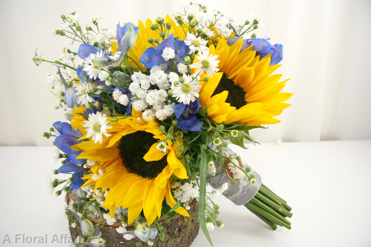 BB0885-Blue and Yellow Brides Bouquet