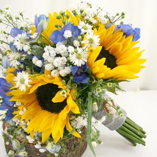 BB0885-Blue and Yellow Brides Bouquet