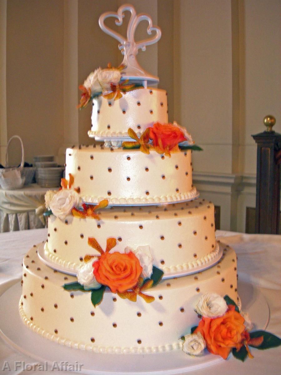 CA0075-Orange, White and Gold Wedding Cake Flowers