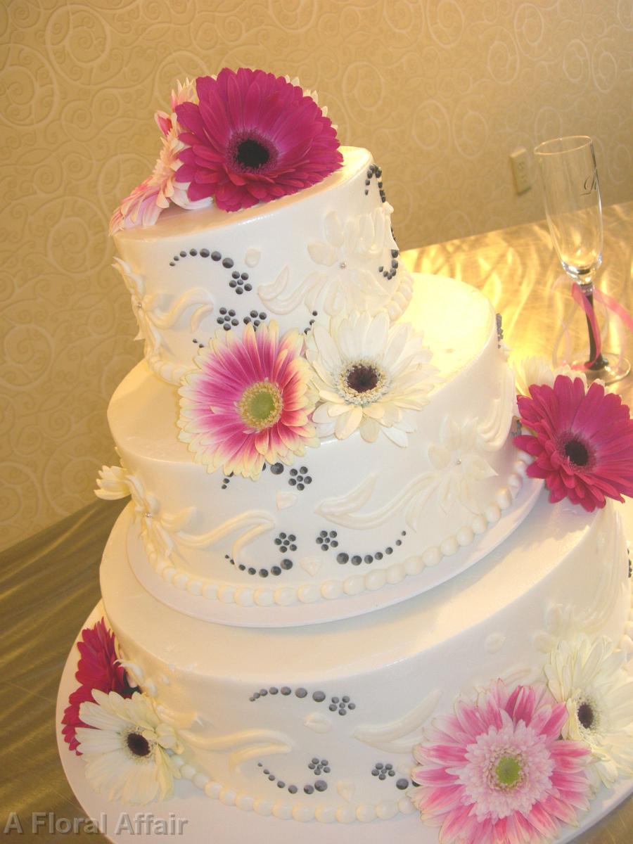 CA0076-Pink Gerbera Daisy Cake Flowers