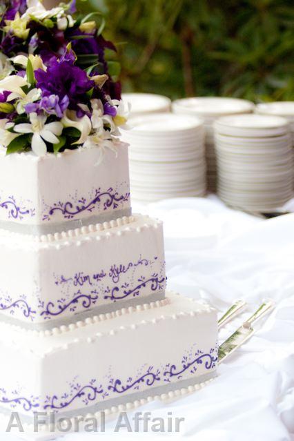 CA0124-Royal Purple Floral Cake Topper