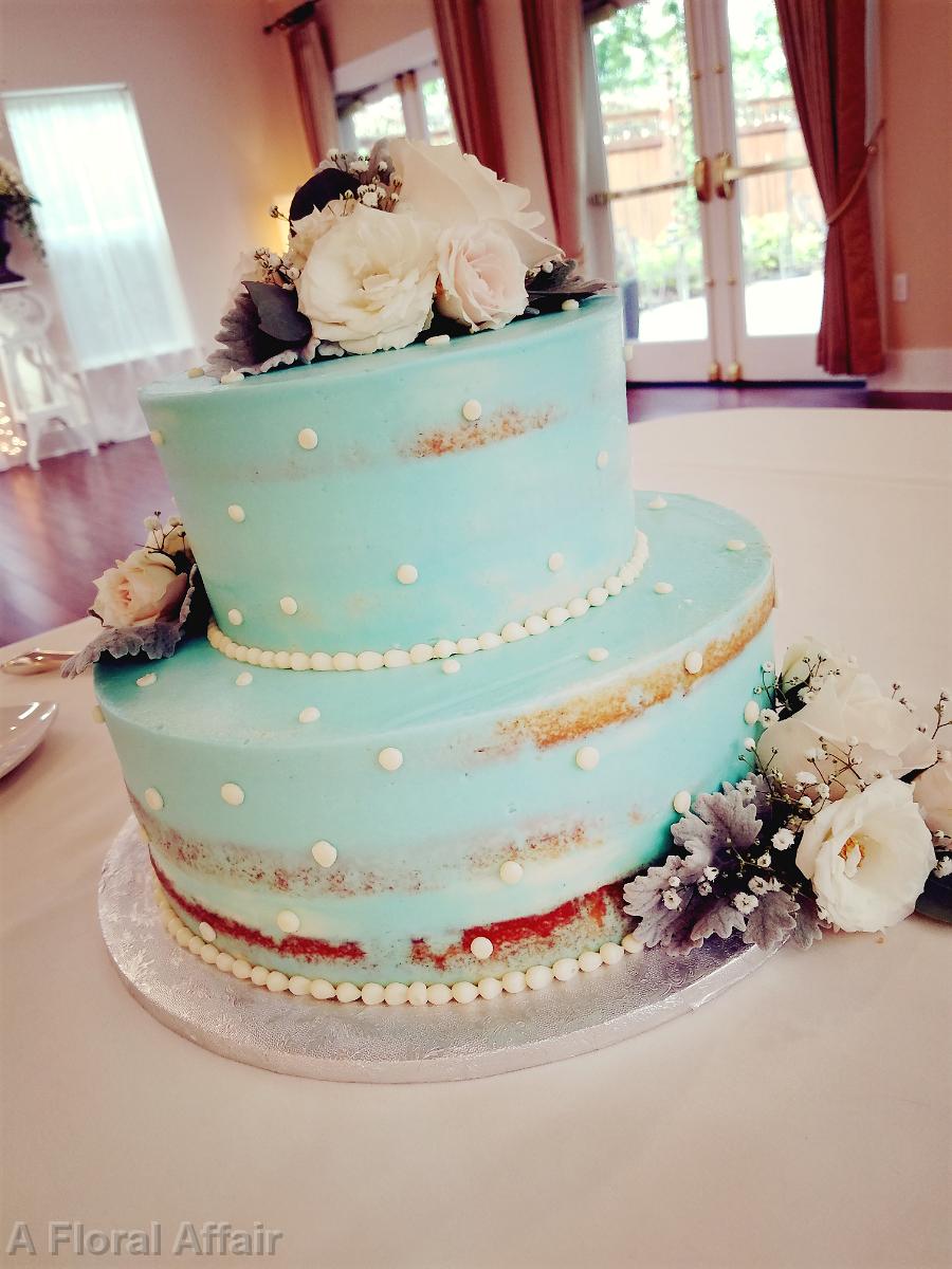 CA0175-Spa and Blush Wedding Cake with Flower