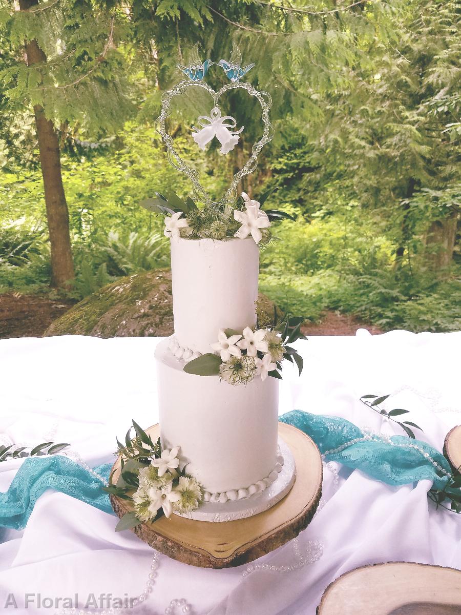 CA0187-Wedding Cake with White and Green Accents