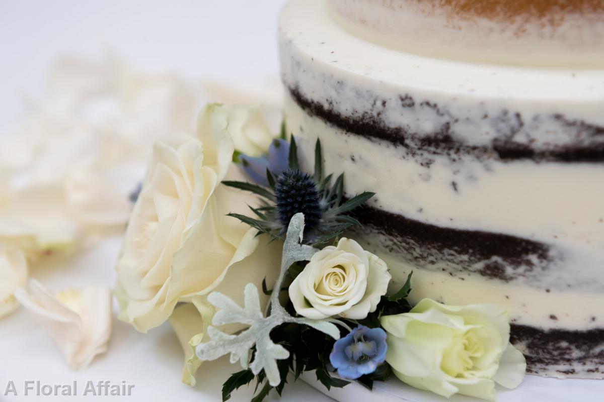 CA0199-Dusty Blue and White Cake Flowers