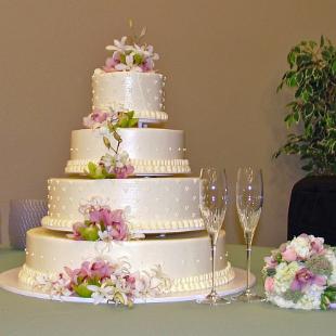CA0063-Sophisticated Pink and Green Cascading Cake Floral