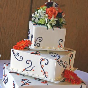 CA0116-Orange and Regency Wedding Cake Flowers