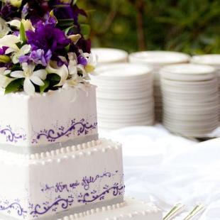 CA0124-Royal Purple Floral Cake Topper