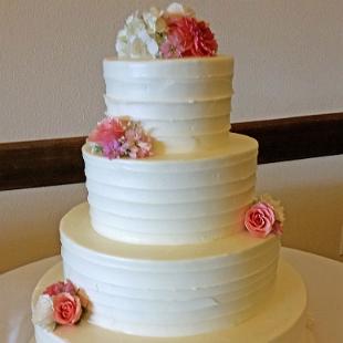 CA0161-Wedding Cake with Coral Flowers