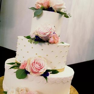 CA0180-Blush and Ivory Cake Flower