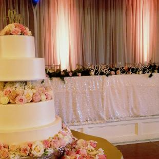 FT0739-Long Head Table Blush, White and Greenery Garland