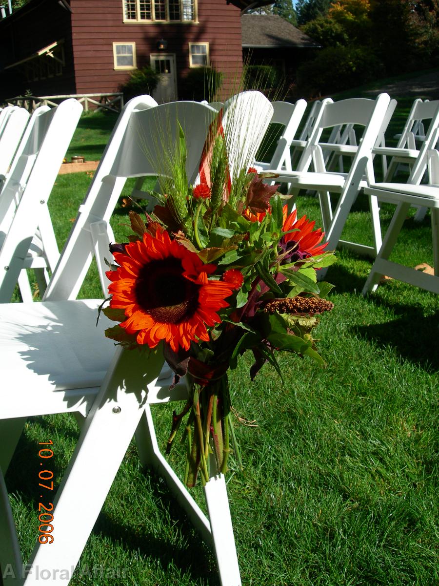 AM0129-Rustic Fall Sunflower Aisle Marker