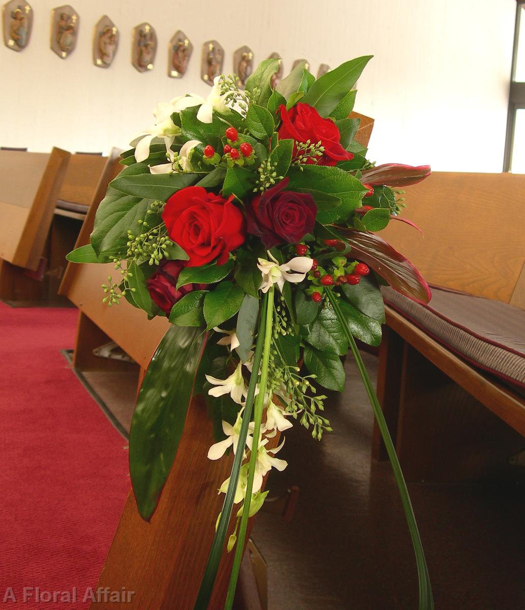 AM0238-Red and White Pew Flowers