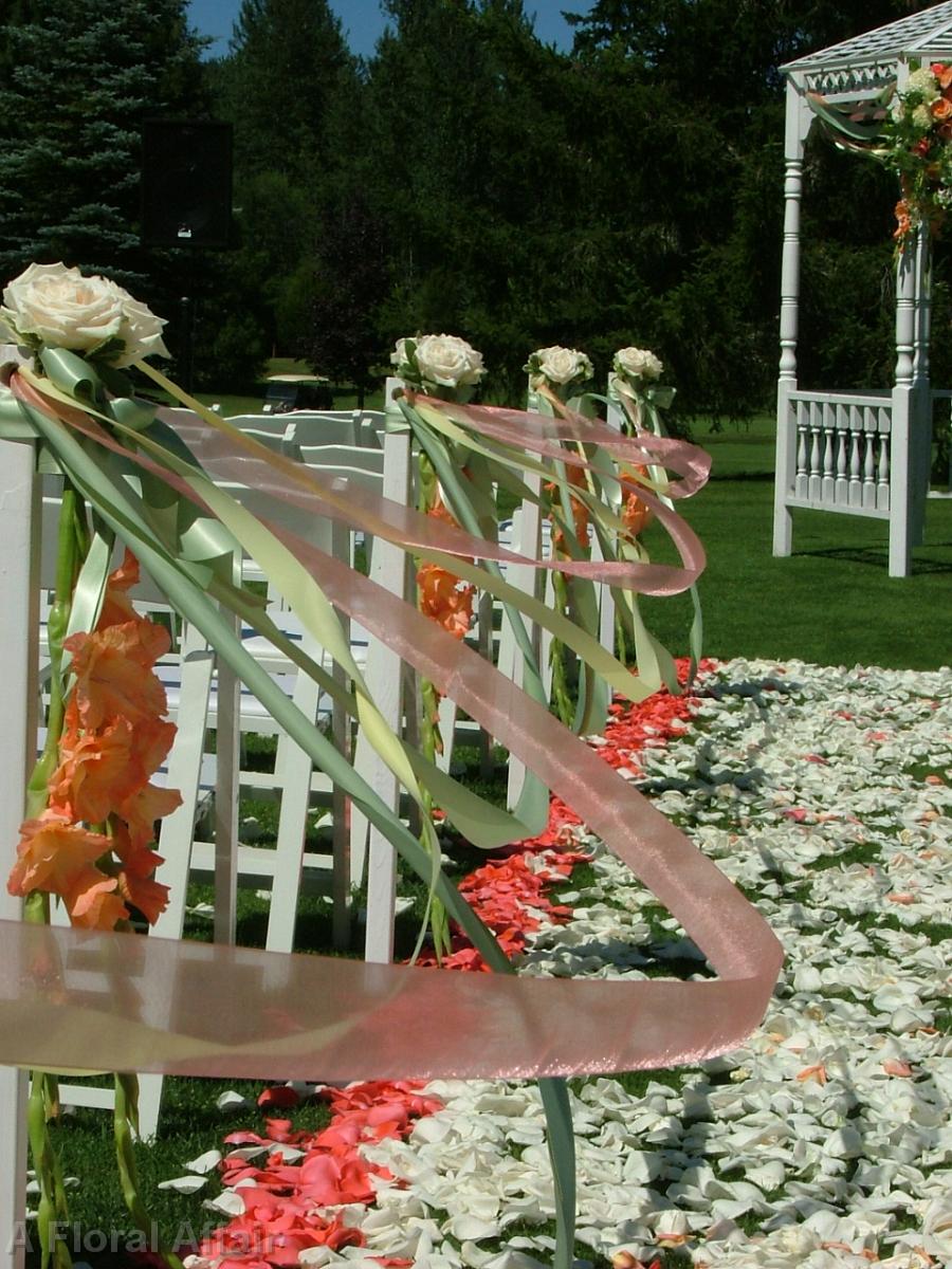AM0252-Ribbon and Floral Aisle Decoration