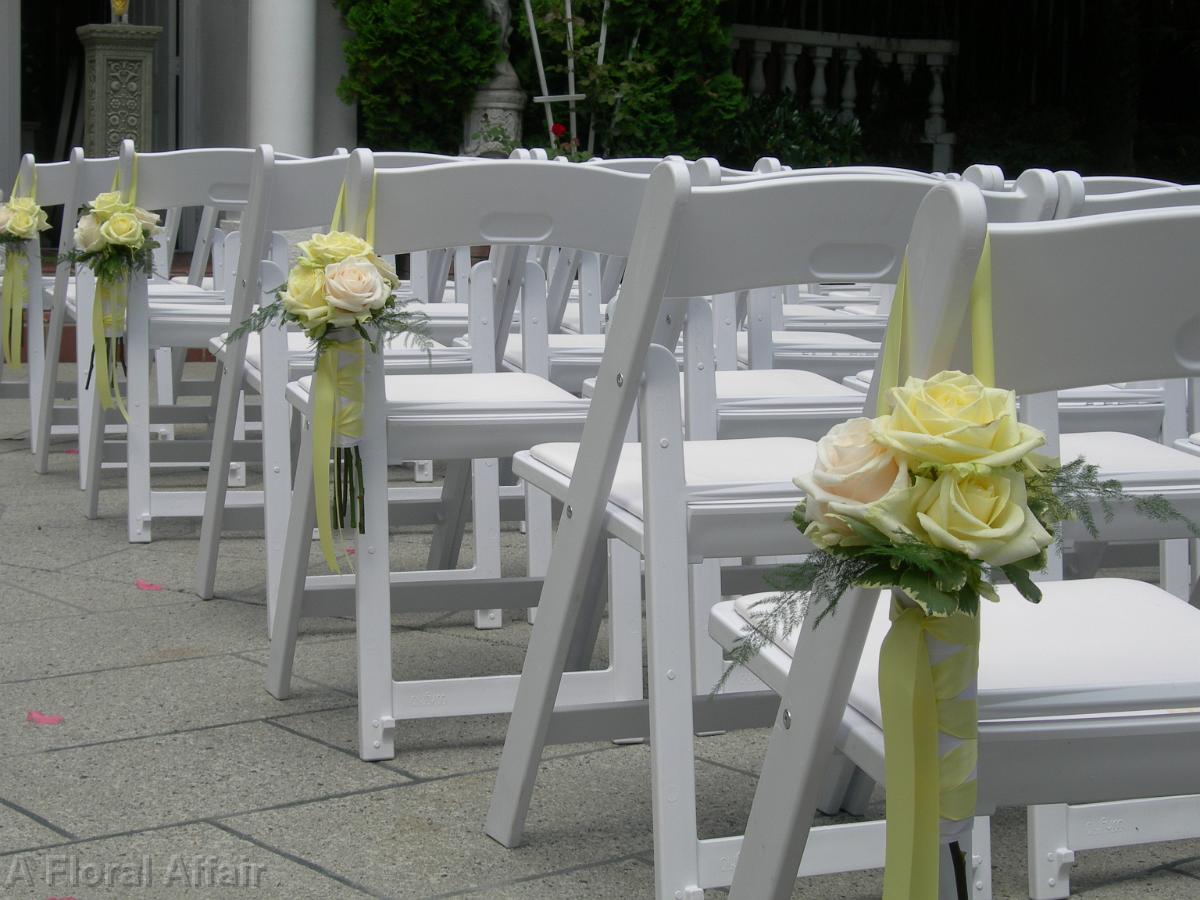 AM0258-Pale Yellow Rose Aisle Flowers