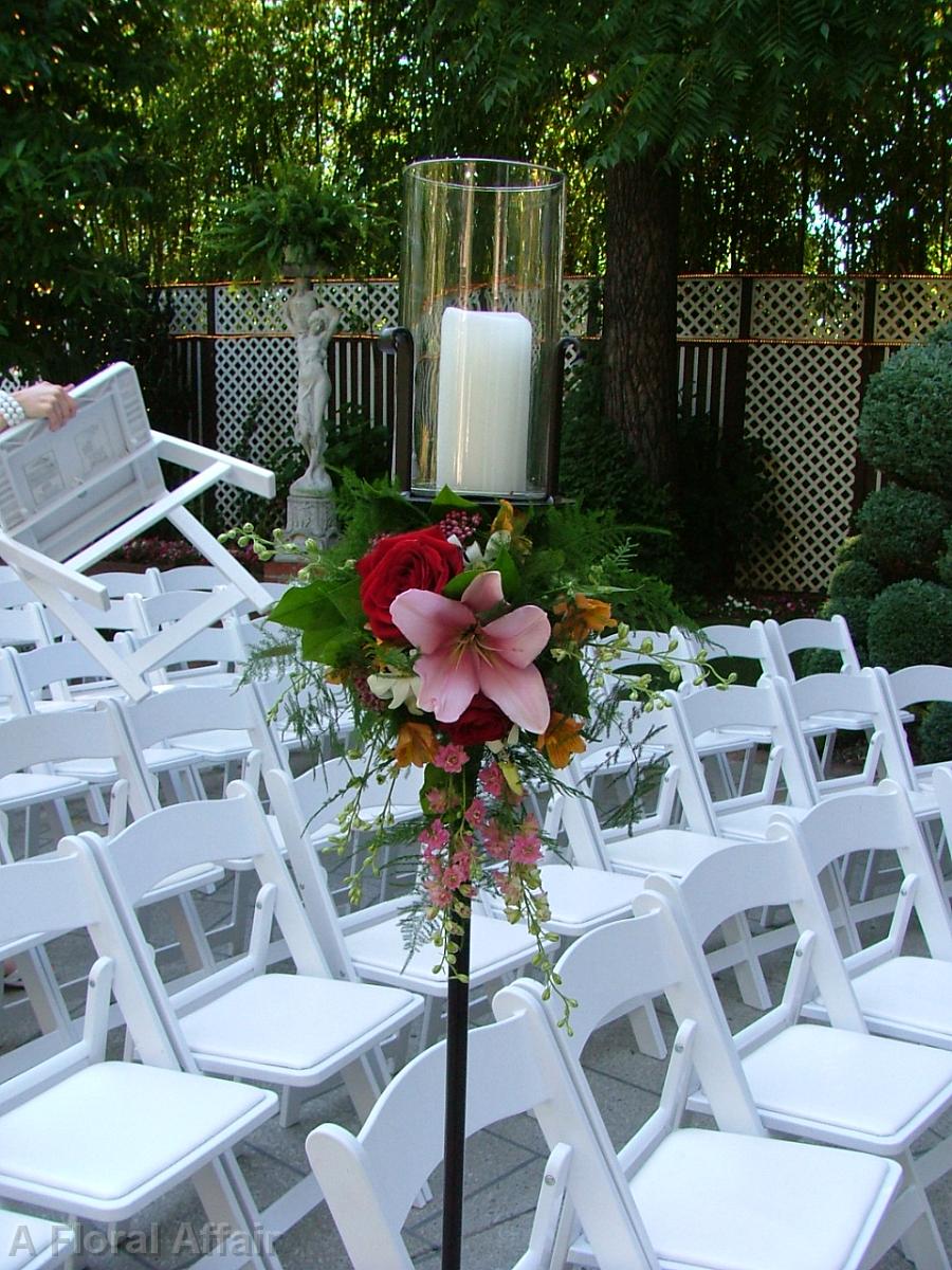 AM0260-Pink and Orange Aisle Candelabra Floral