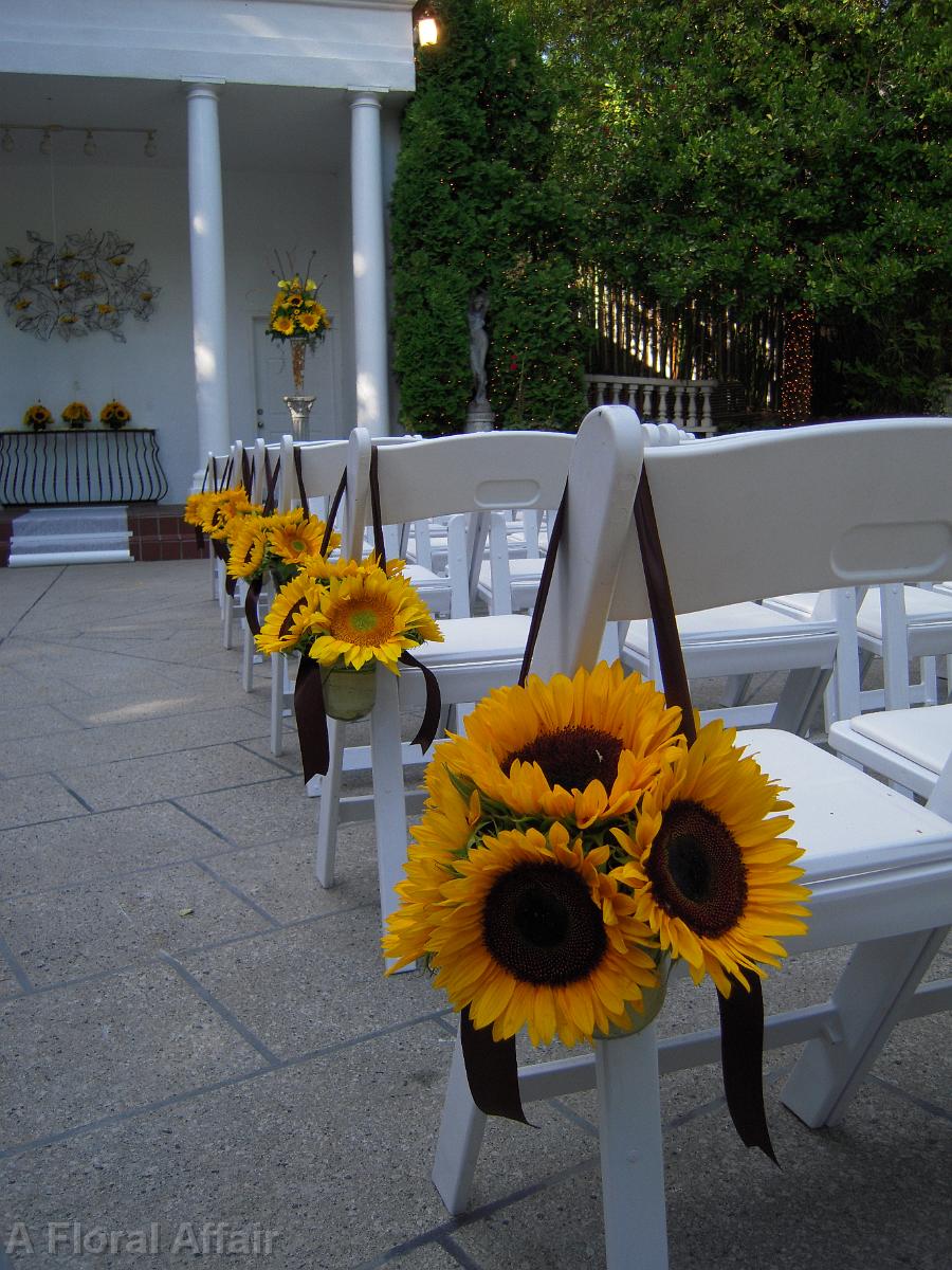 AM0361-Yellow Sunflower Aisle Accents