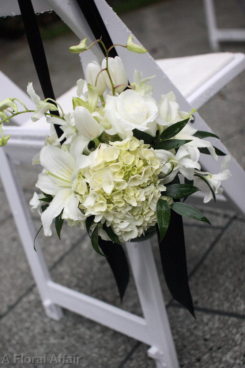 AM0499-All White Aisle Marker and Centerpiece
