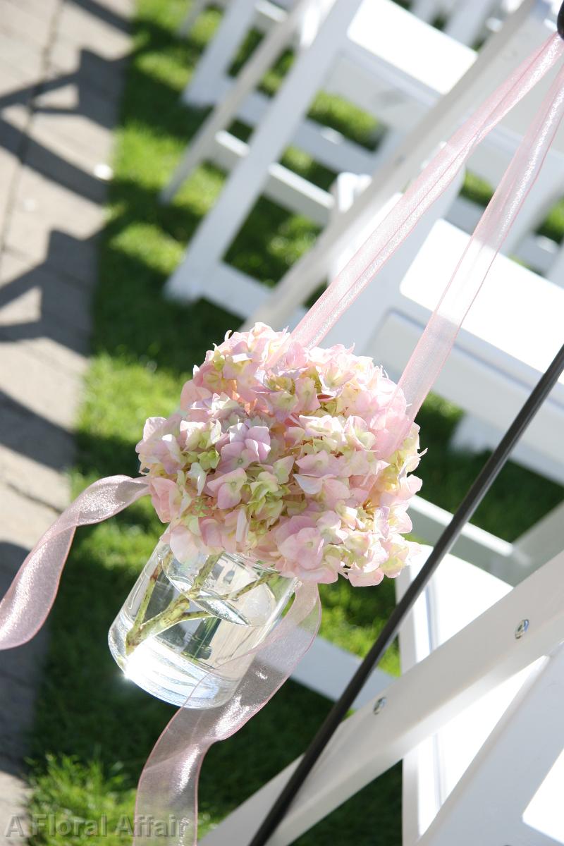 AM0514-Pink Hydrangea Aisle Marker