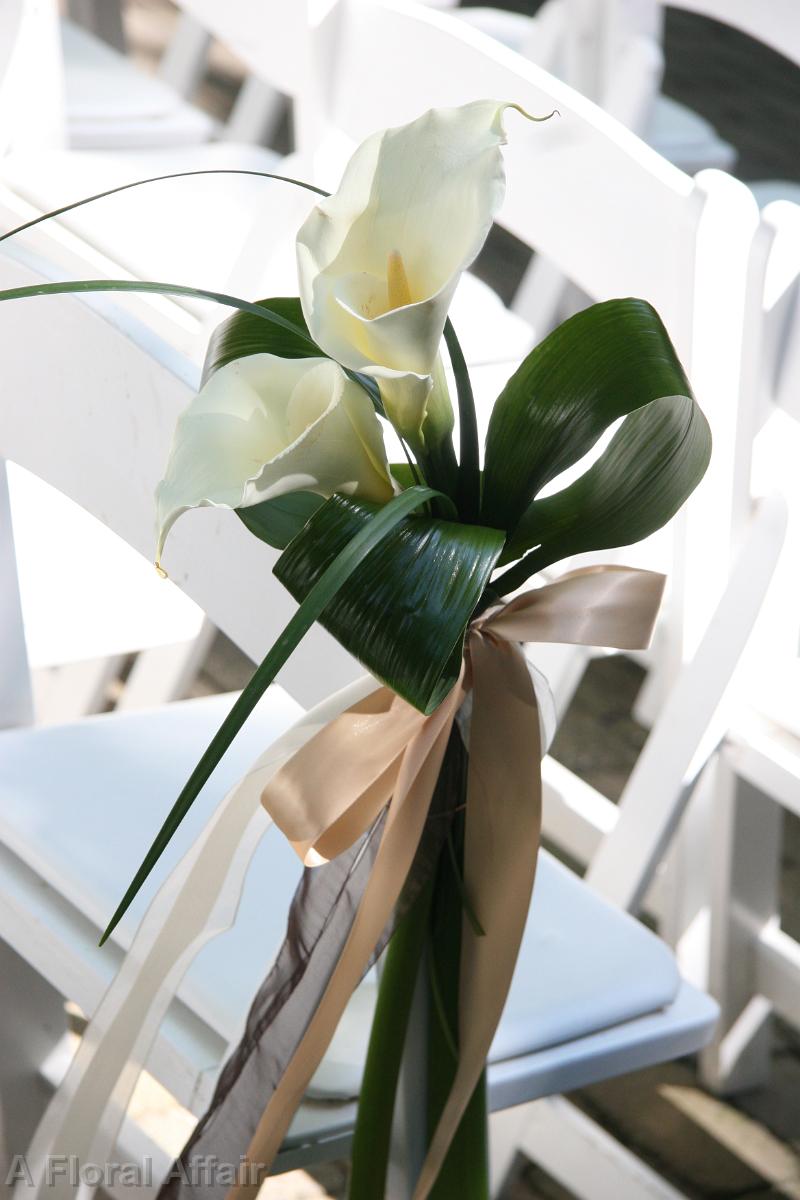 AM0538-Elegant White Calla Lily Aisle Marker