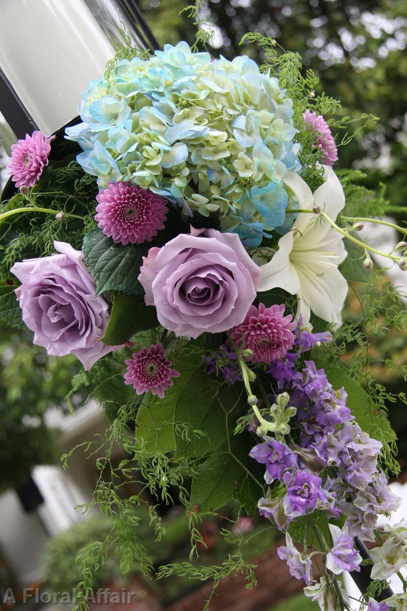 AM0573-Lt Blue and Lavender Aisle Candelabra Floral