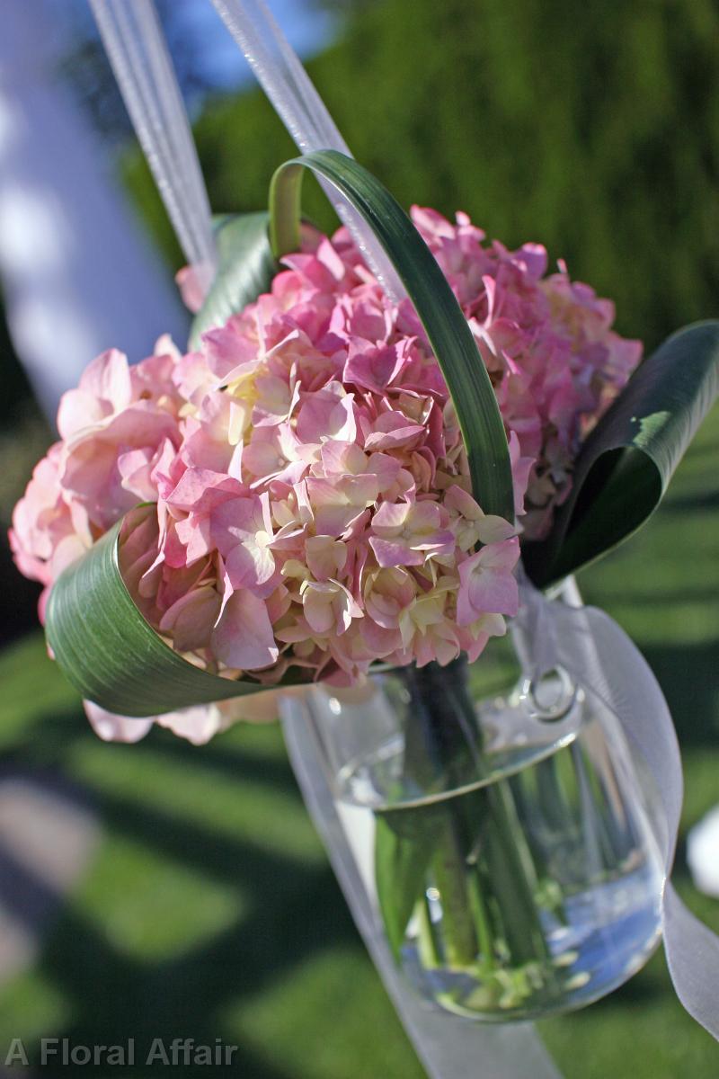 AM0577-Pink Hydrangea Aisle Marker