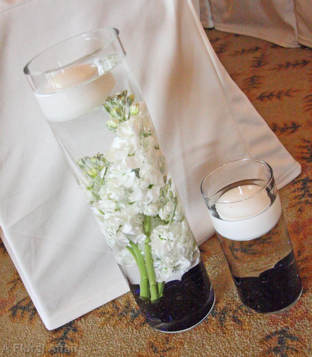 AM0594-Aisle Vases with White Stock and Candles