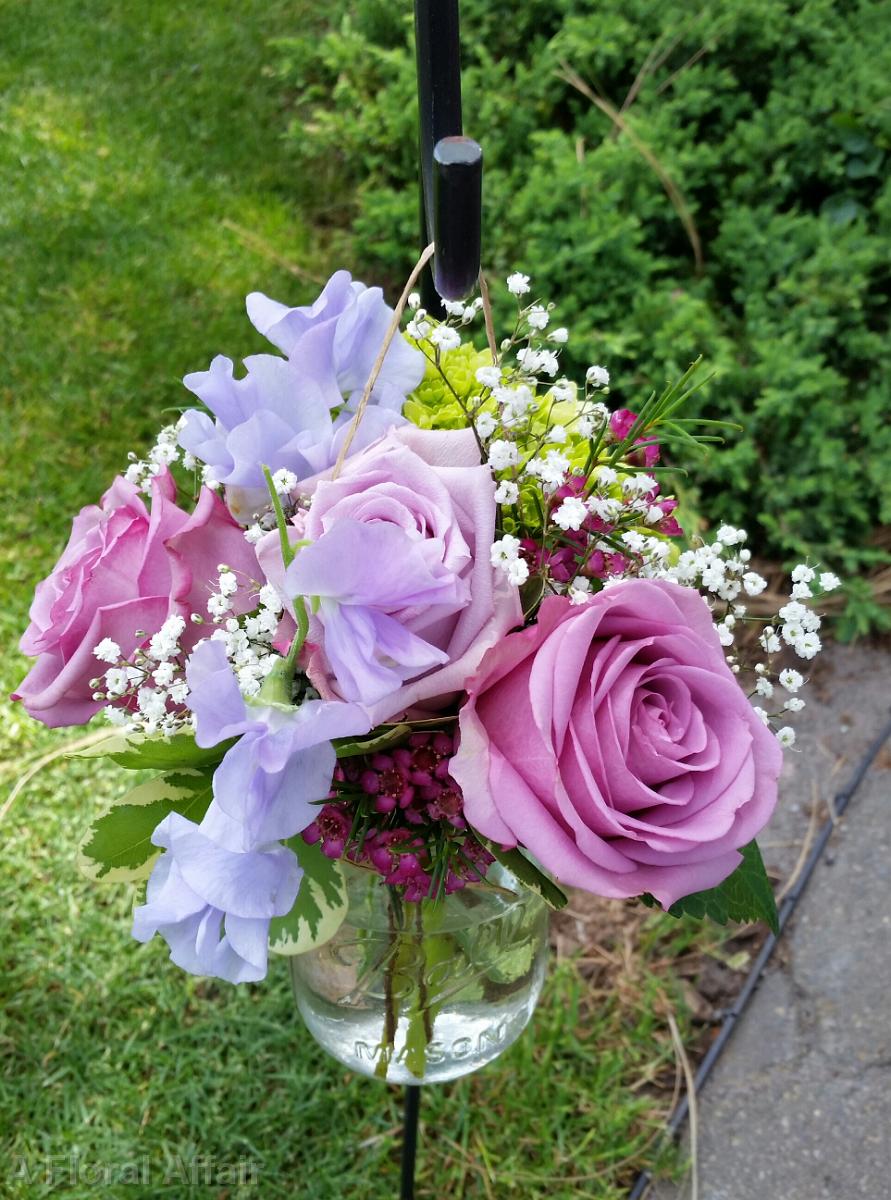 CF0735-Lavender and Green Aisle Arrangement