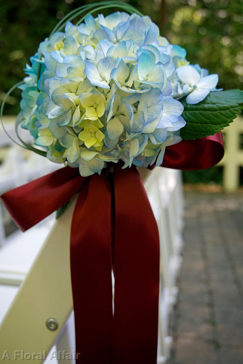 CF0753-Blue Hydrangea Wedding Aisle Flowers