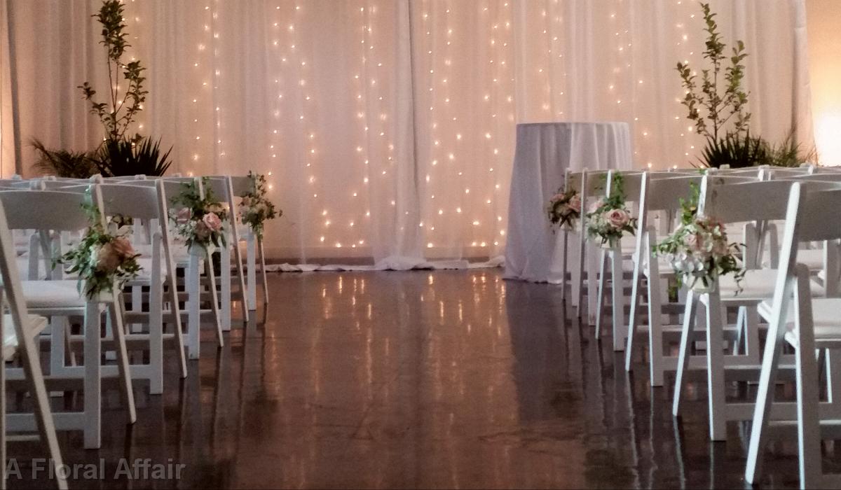 CF0765-Soft Pink and White Aisle Arrangements with Hanging Vines
