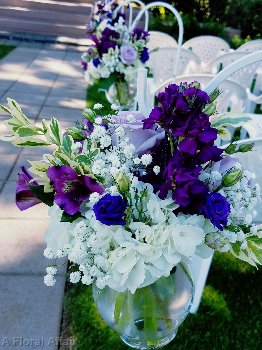 CF0893-Elegant White and Regency Purple Aisle Arrangement